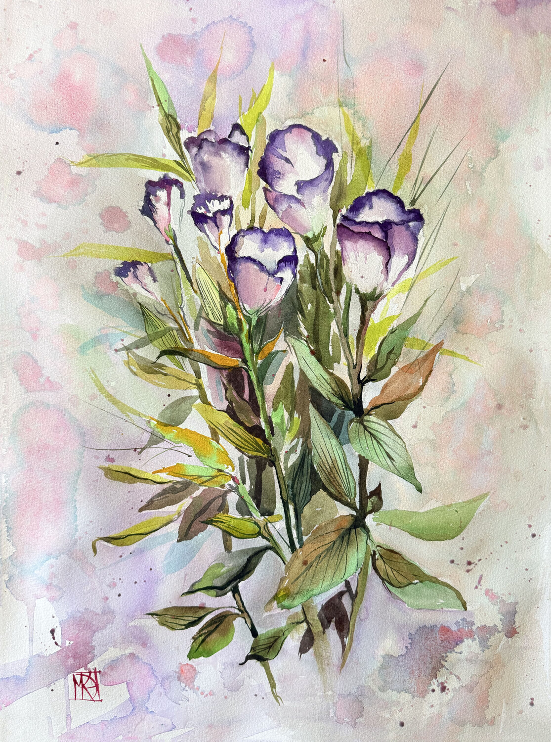 Blush & Violet Maria Kireev Original painting for sale