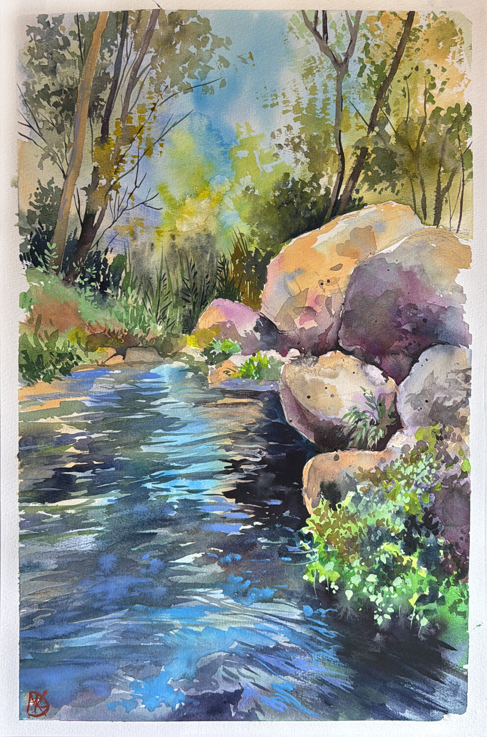 Quiet Waters of Kziv Maria Kireev Original painting for sale