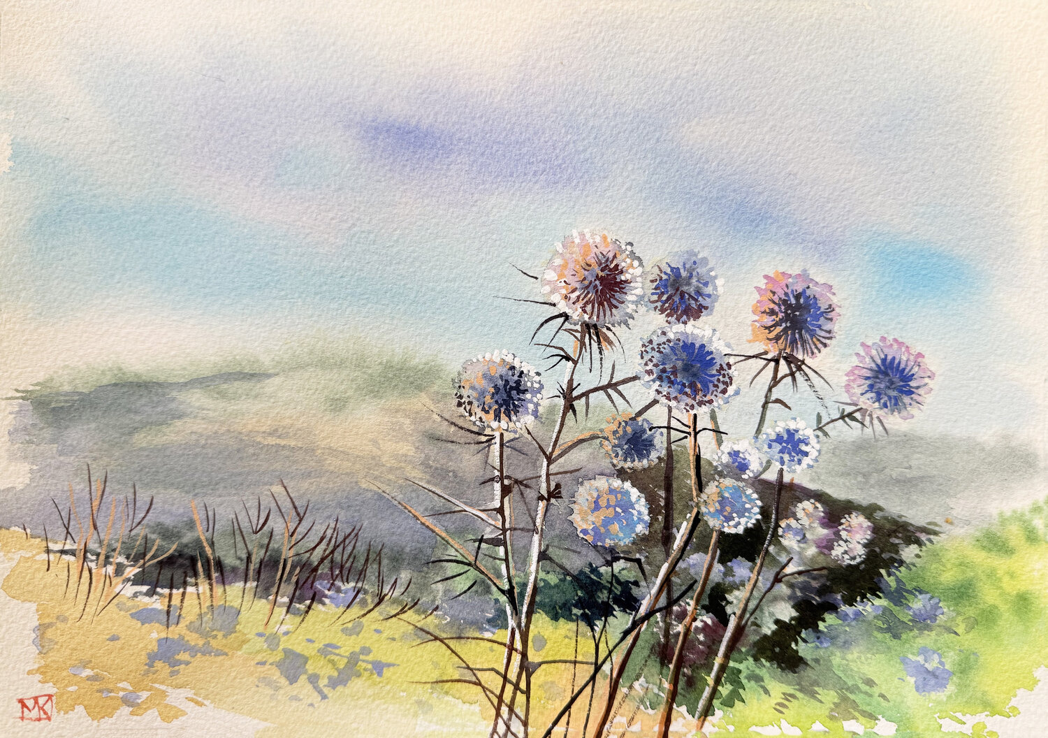 Thistles of Galilee Maria Kireev Original painting for sale