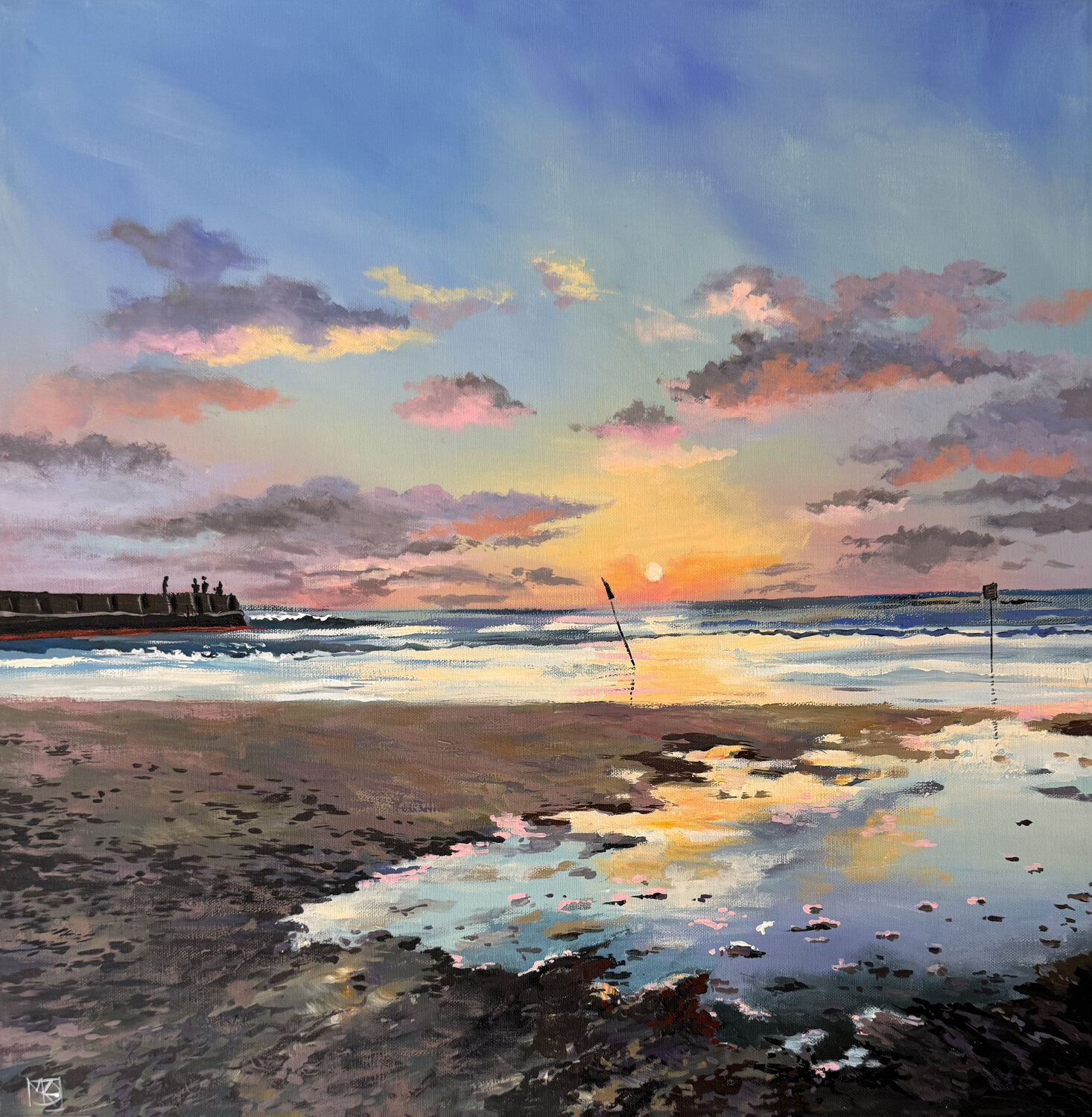 Where the Day Meets the Sea Maria Kireev Original painting for sale