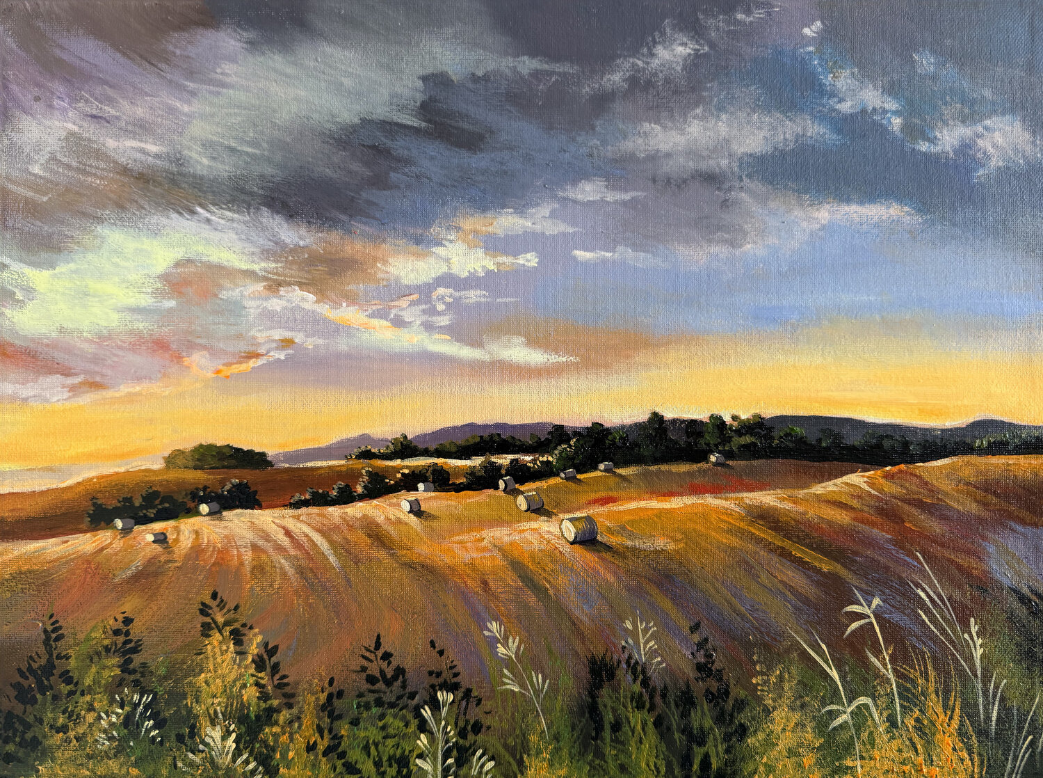 When Summer Turns to Gold Maria Kireev Original painting for sale