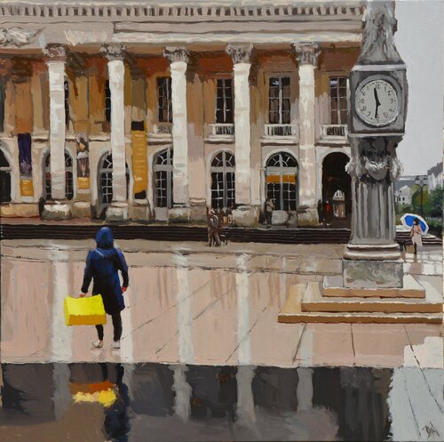 Yellow Bag by Daniel Murgatroyd, Painting for Sale on Select