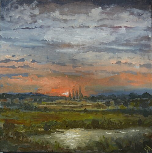 Fading Sun, Dordogne by Daniel Murgatroyd, Painting for Sale on Select