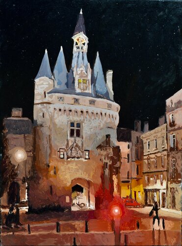 Porte Cailhau, la nuit by Daniel Murgatroyd, Painting for Sale on Select