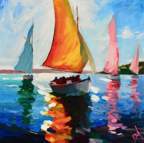 Sailing Reflections by Daniel Murgatroyd, Painting for Sale on Select