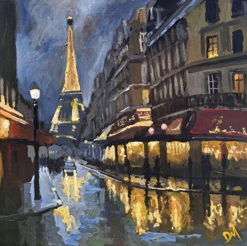Paris, la nuit by Daniel Murgatroyd, Painting for Sale on Select
