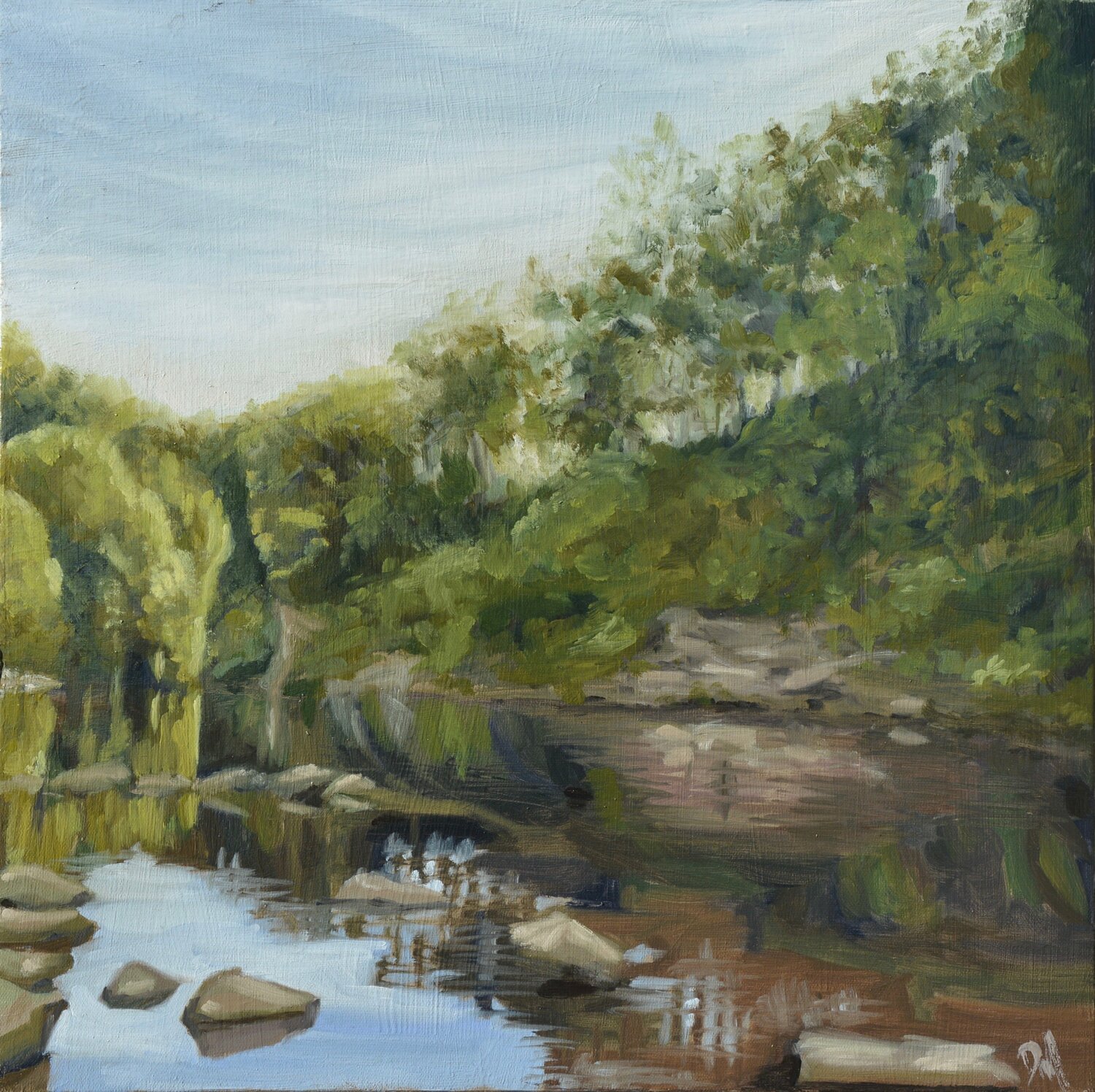 Blue and Green Reflections Daniel Murgatroyd Original painting for sale