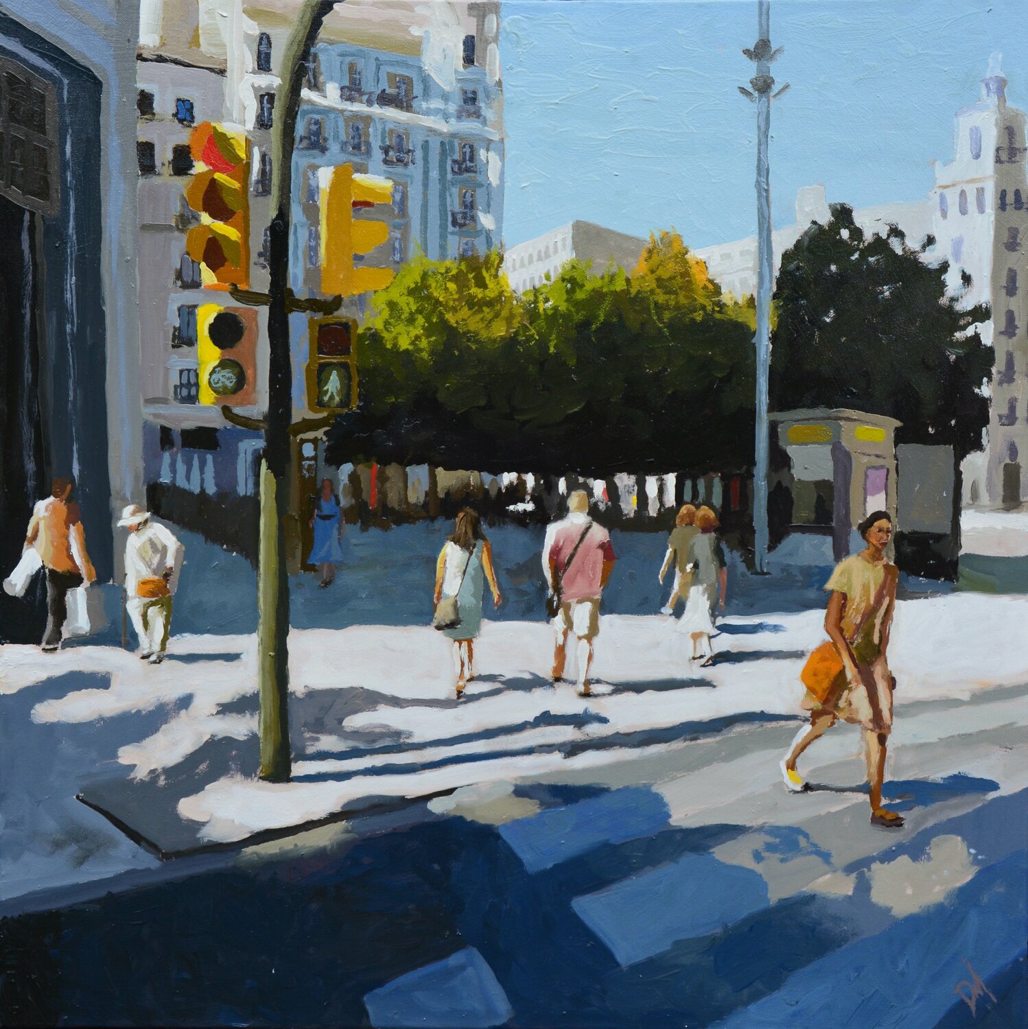 Zaragoza , Plaza de Espana Daniel Murgatroyd Original painting for sale