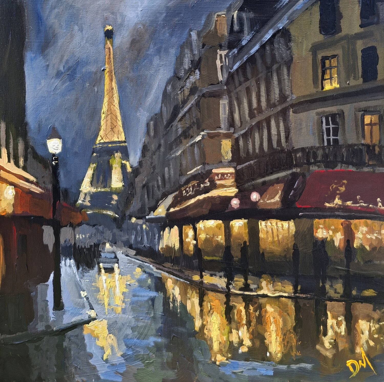 Paris, la nuit Daniel Murgatroyd Original painting for sale
