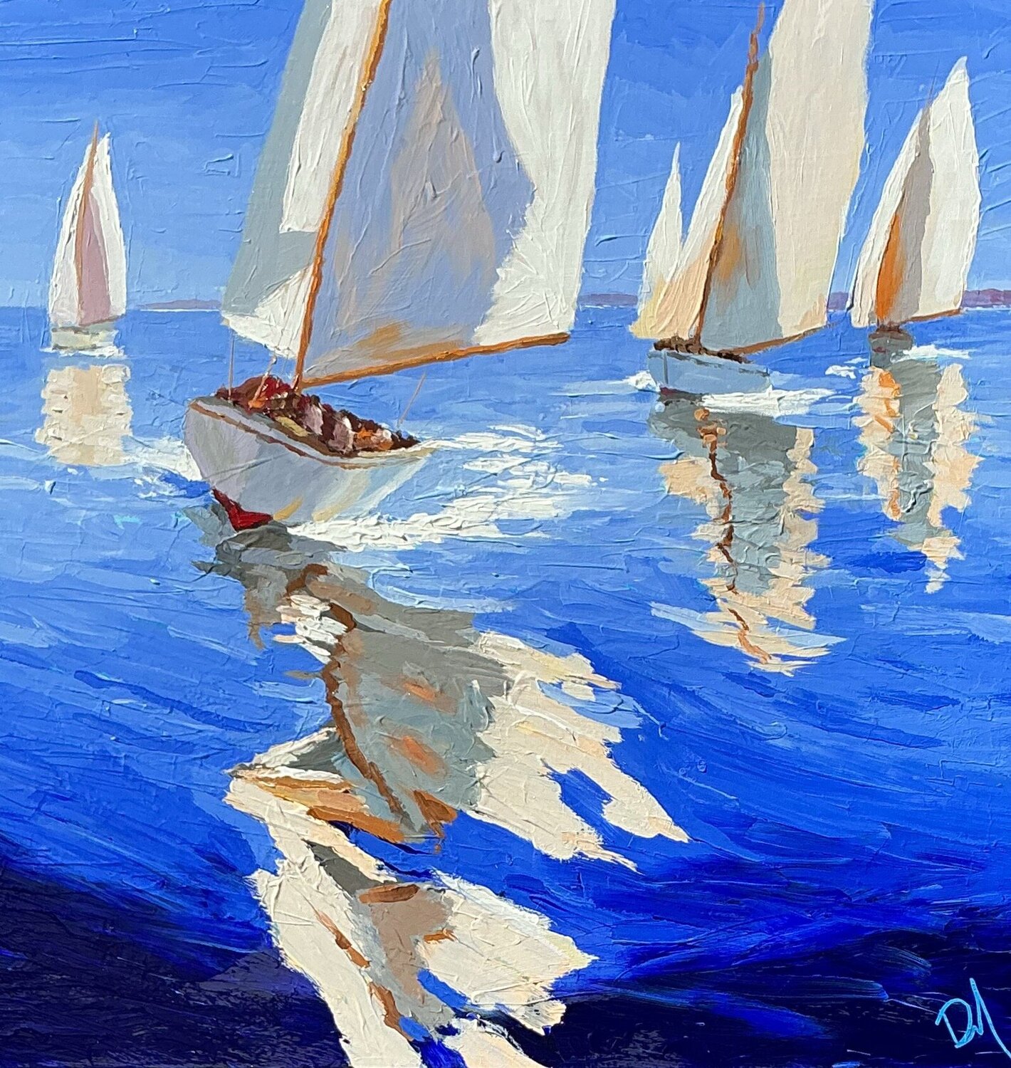 Blue, Reflets, Lumière Daniel Murgatroyd Original painting for sale