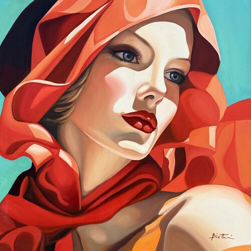 Le Foulard Rouge 3 von Irina Biatturi, Malerei kaufen auf Select
