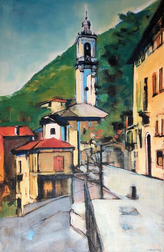 Promenaden Weg vom Comersee in Italien by Richard Friedt, Painting for Sale on Select