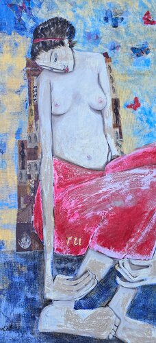 De la serie Las Piadosas LP015 by Enriqueta Aguilo, Painting for Sale on Select