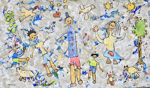 El Mundo de Lulú, la Familia by Enriqueta Aguilo, Painting for Sale on Select