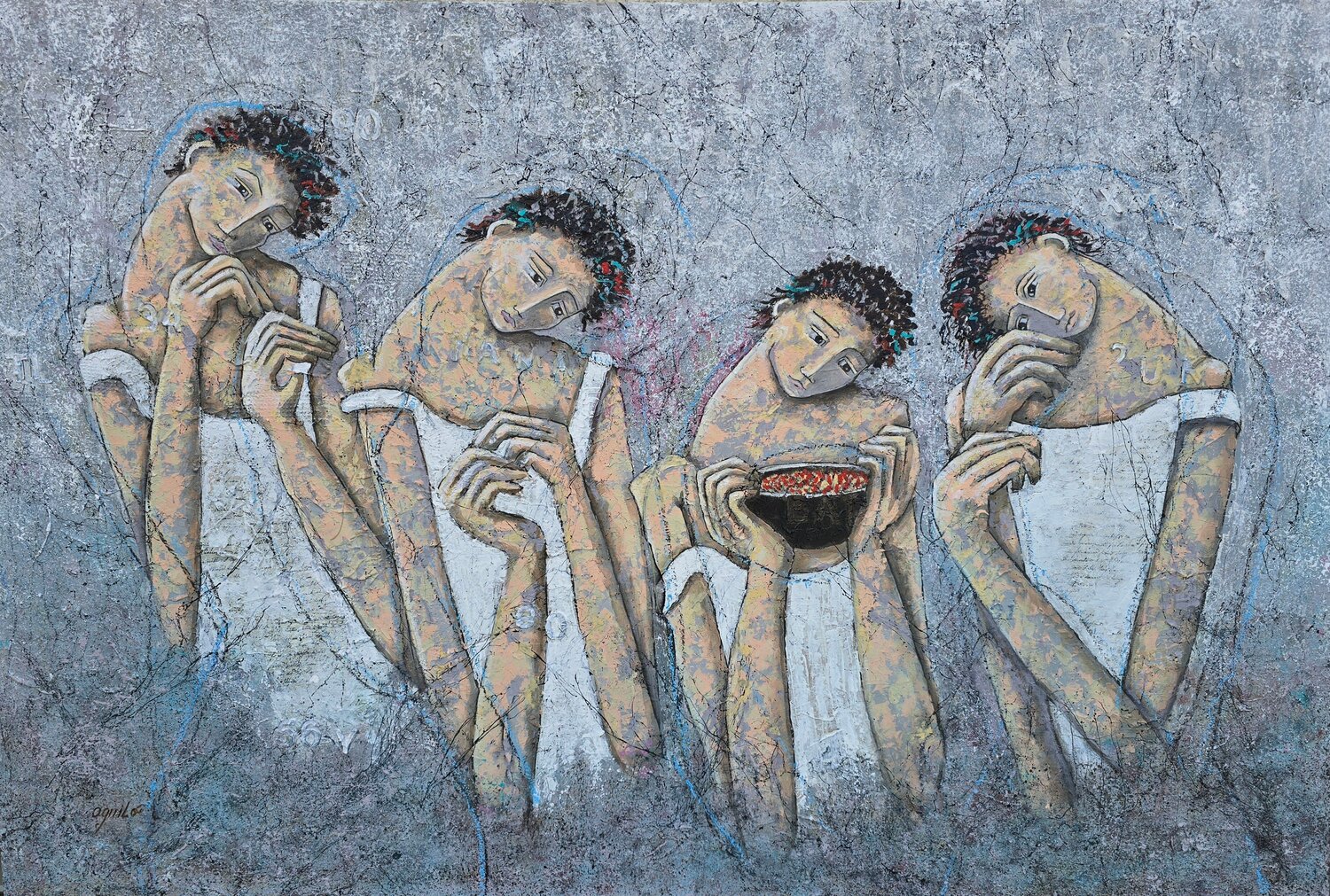 De la Serie Las Piadosas Enriqueta Aguilo Original painting for sale