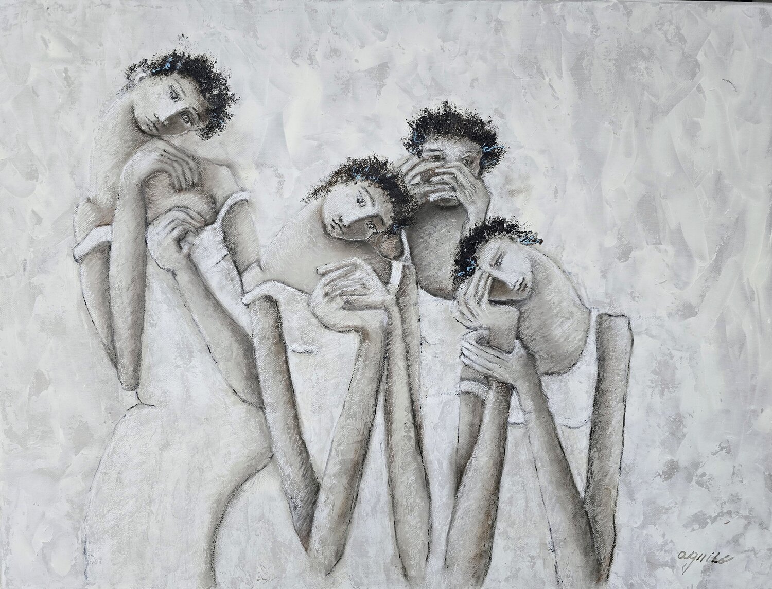De la Serie Las Piadosas Enriqueta Aguilo Original painting for sale