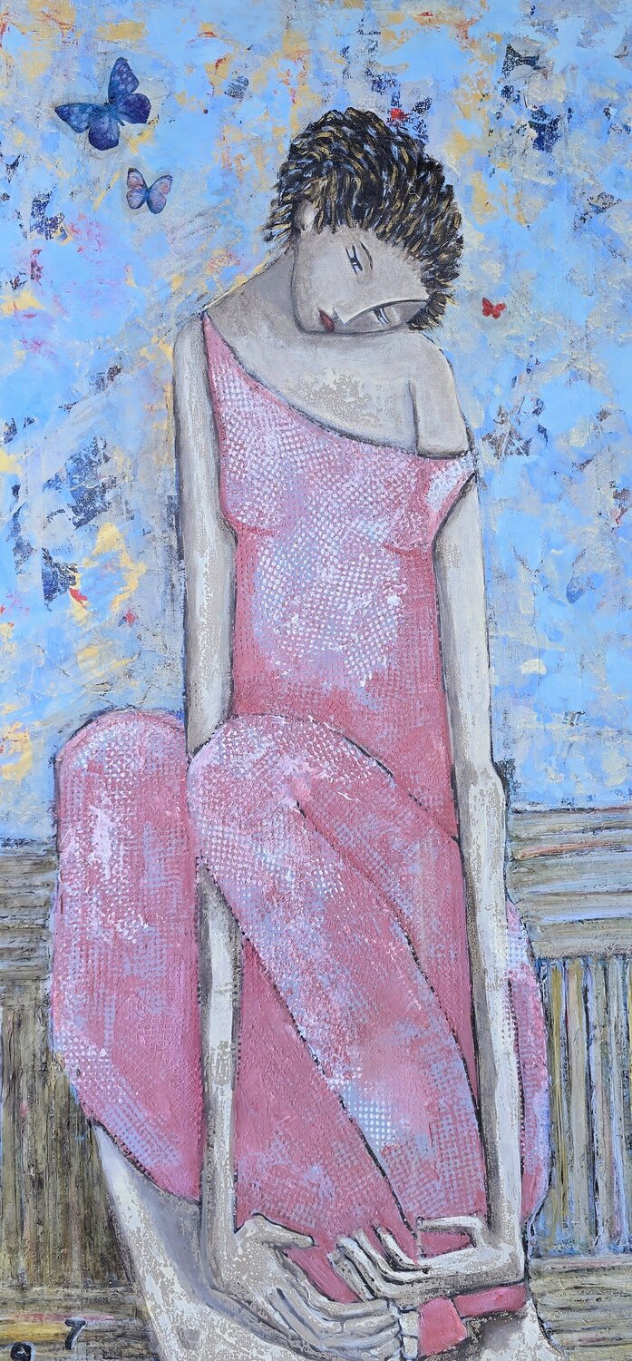 De la serie Las Piadosas 009 Enriqueta Aguilo Original painting for sale