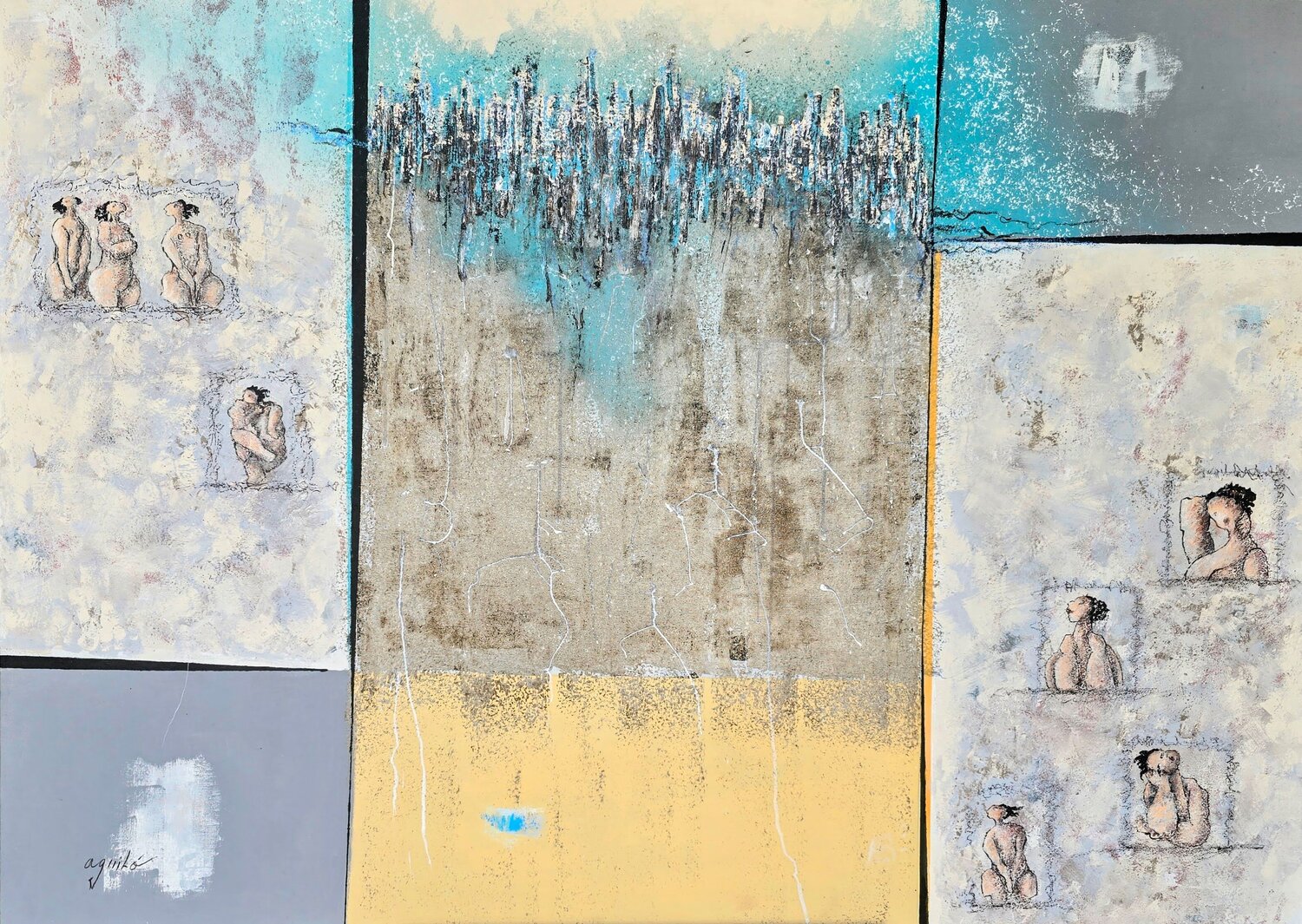 De la Serie Las Piadosas "Y Dios creo a la Mujer II Enriqueta Aguilo Original painting for sale