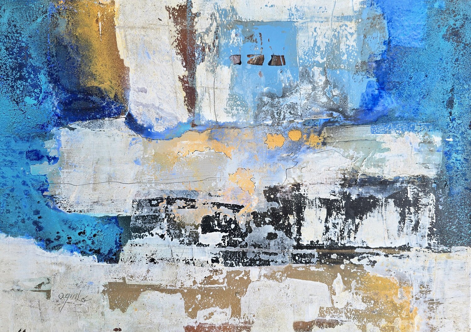 De la serie Ataraxia "Casa de Mar" Enriqueta Aguilo Original painting for sale