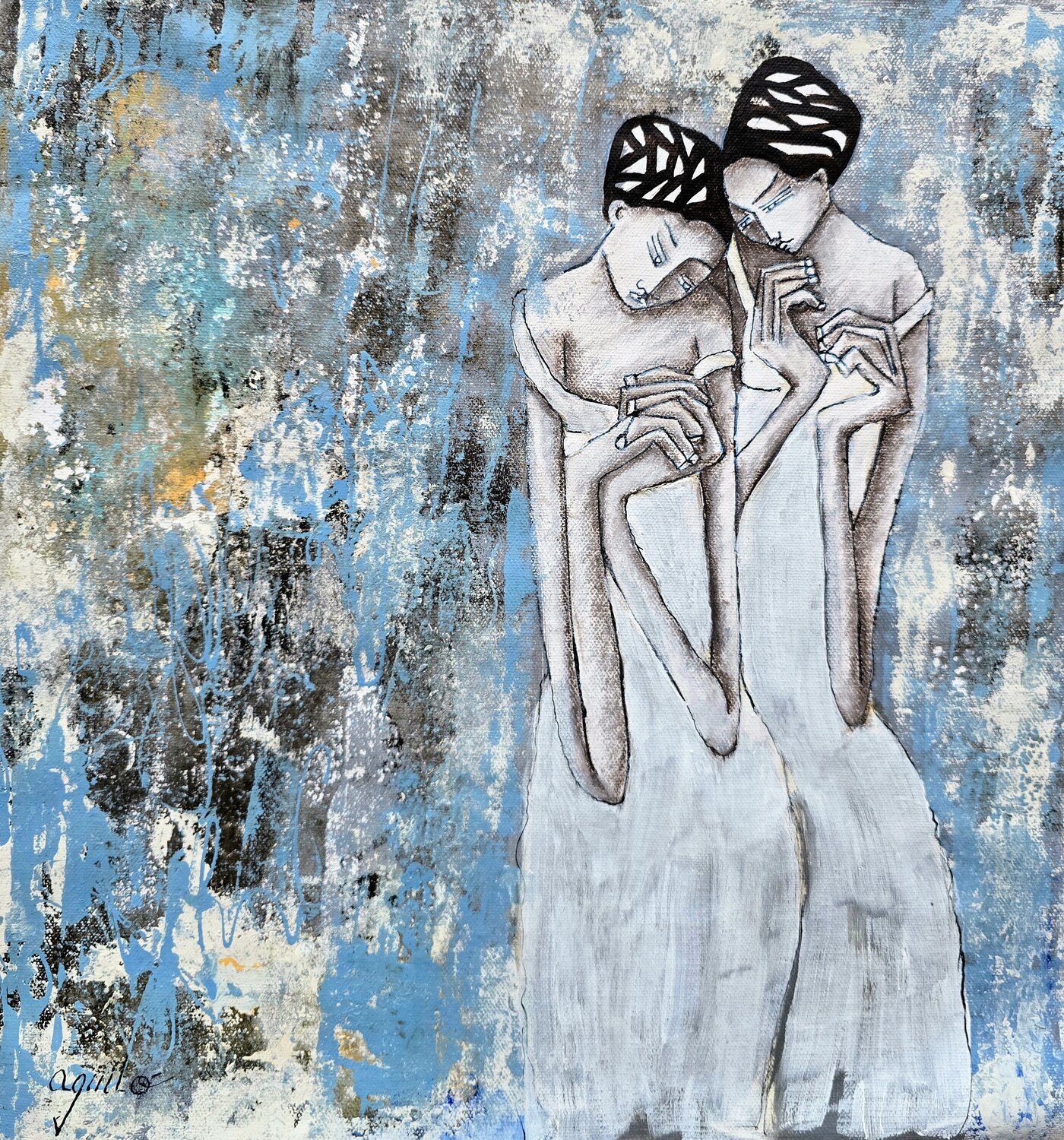 De la serie Las Piadosas Enriqueta Aguilo Original painting for sale