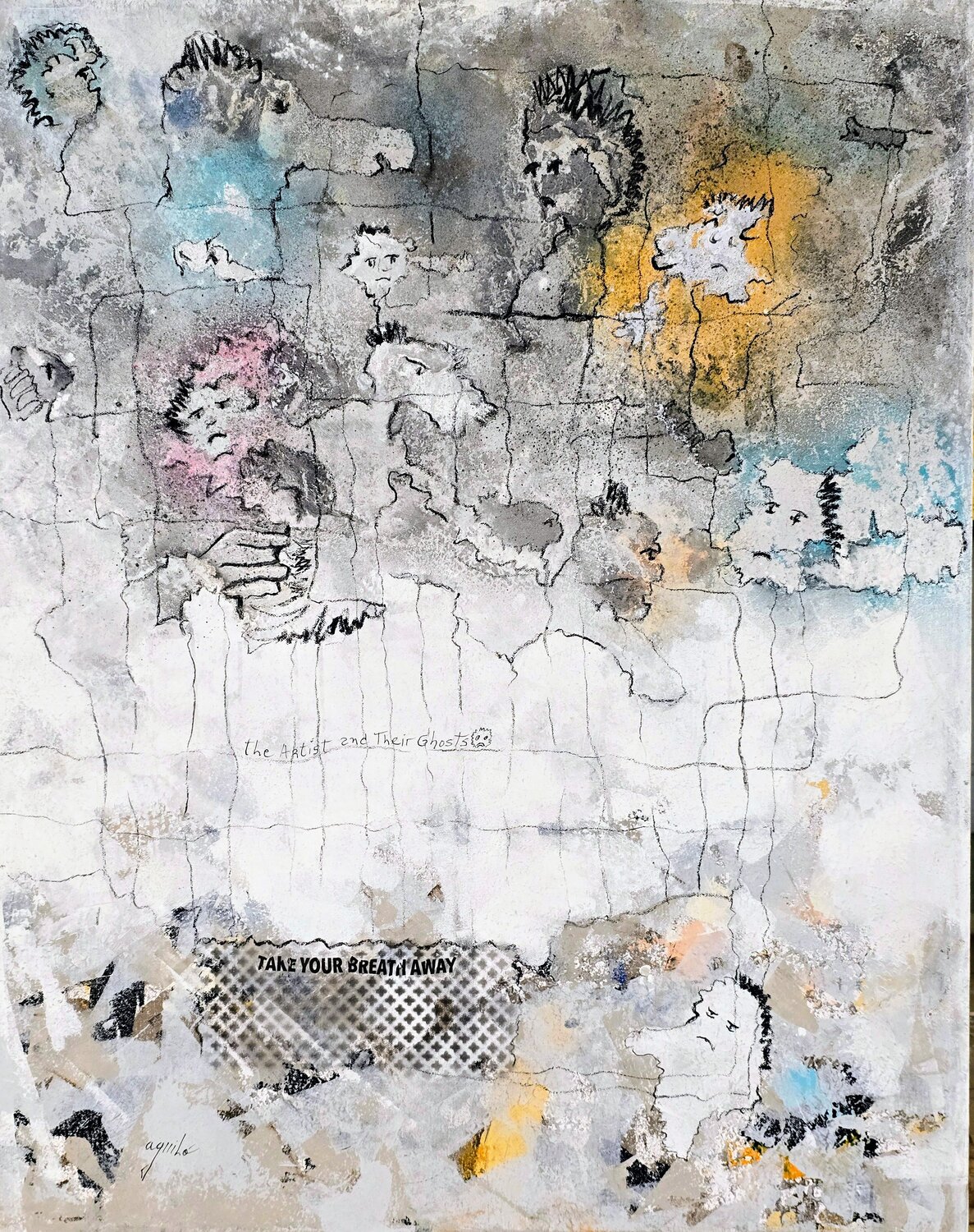 De la Serie El Artista y sus Fantasmas Enriqueta Aguilo Original painting for sale