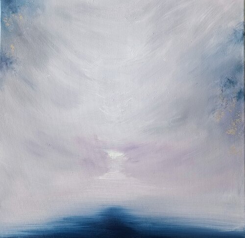 The frozen lake letting go by Jennifer Baker, Painting for Sale on Select