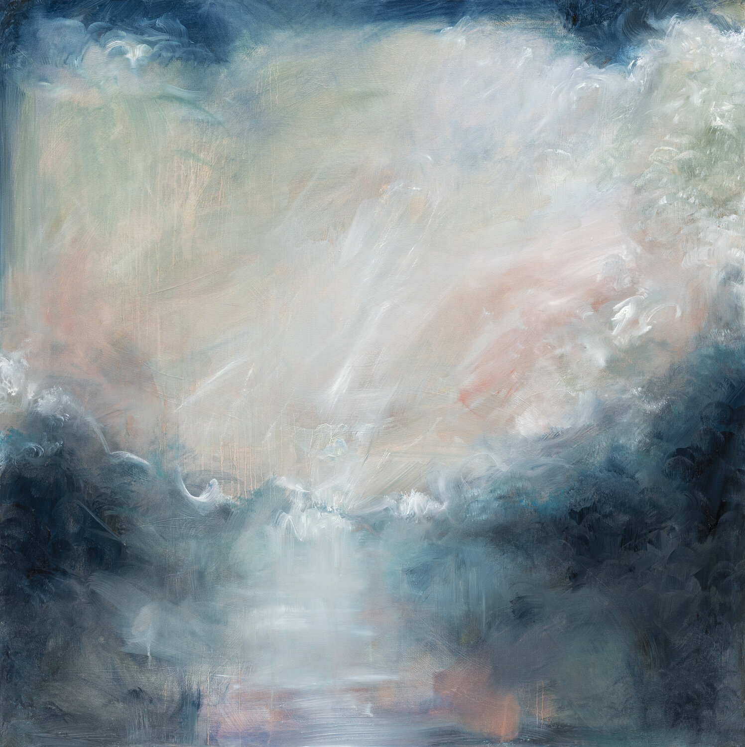 Deep wonder in the eye of the storm Jennifer Baker Original painting for sale