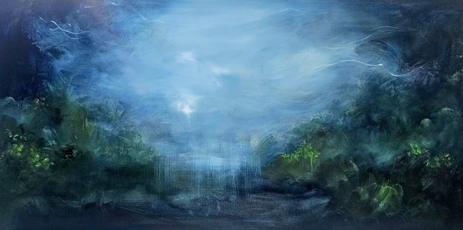 Dress Me in a Cloak of Blue Jennifer Baker Original painting for sale