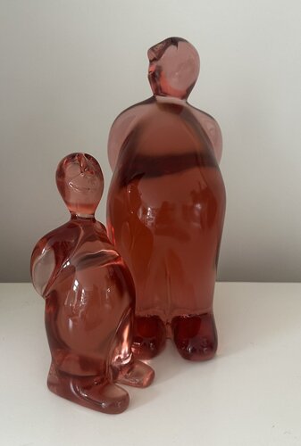 Father & Son transparant red by Herold Van den Berg, Sculpture for Sale on Select