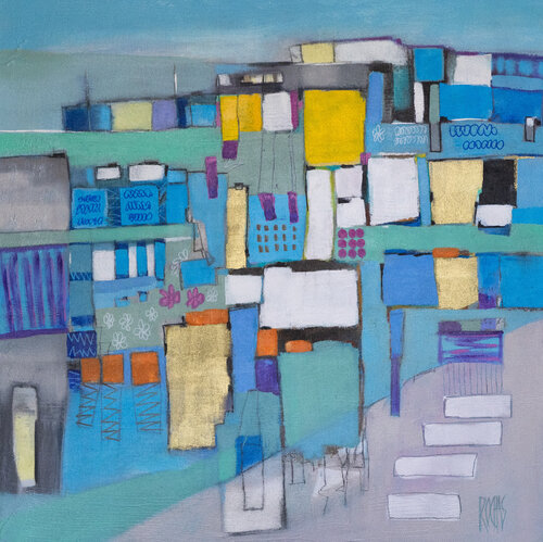 TOUT AU CARRE by Brigitte Rochas, Painting for Sale on Select