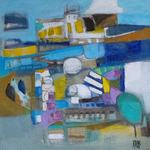 COMME UN AIR DE VACANCES - Série Happy Stories by Brigitte Rochas, Painting for Sale on Select