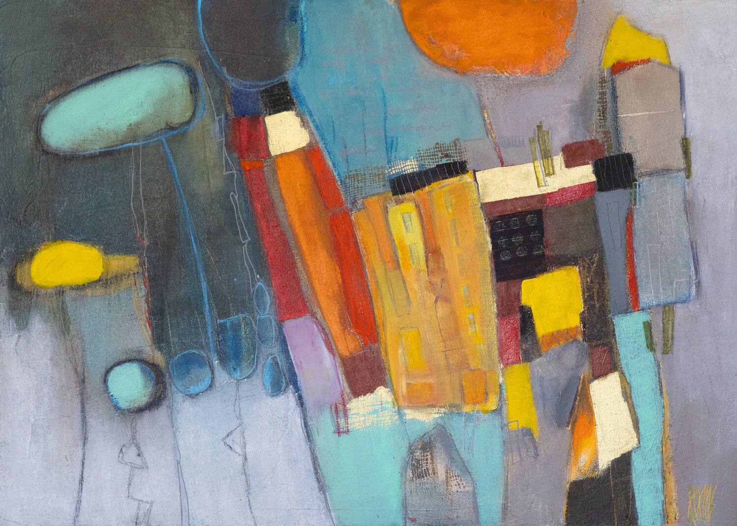 MORCEAUX DE REVE - Happy stories Brigitte Rochas Original painting for sale
