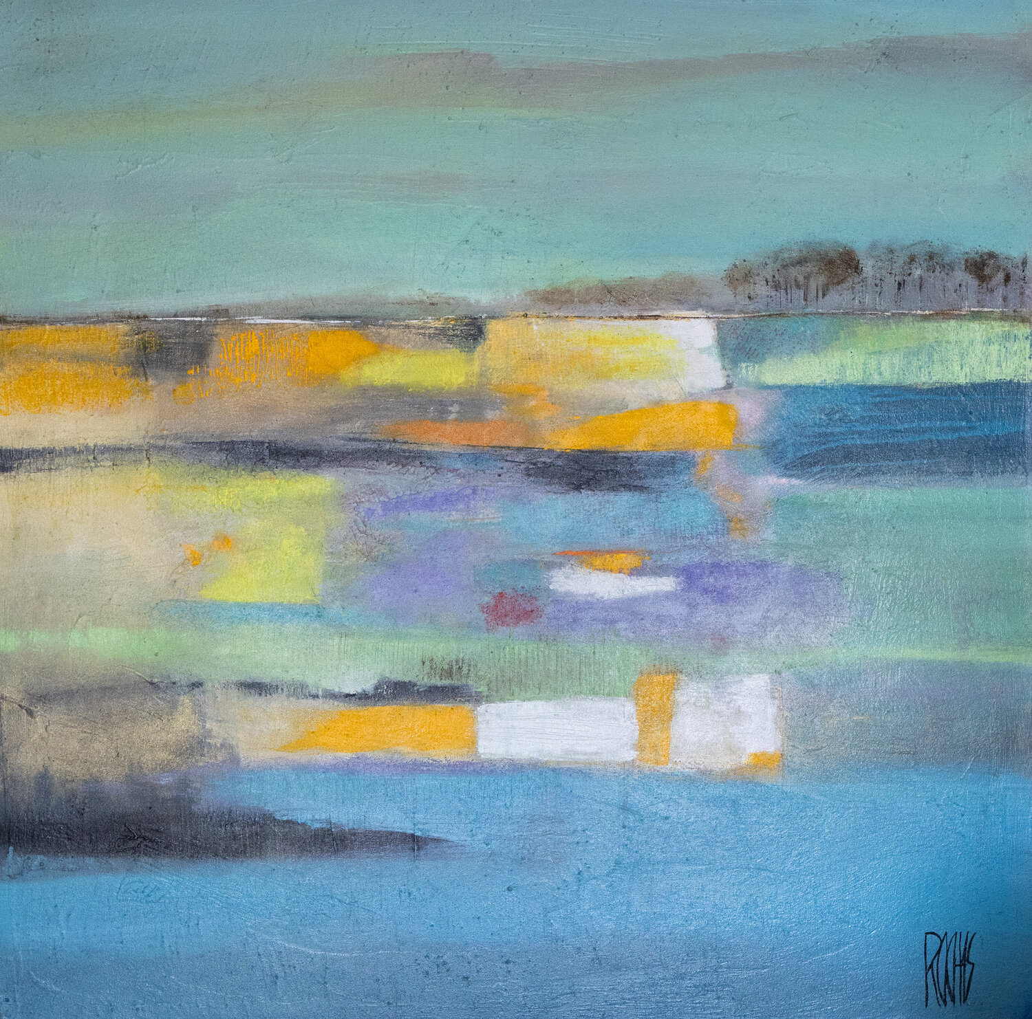 COULEURS D'ETE - Paysage Brigitte Rochas Original painting for sale
