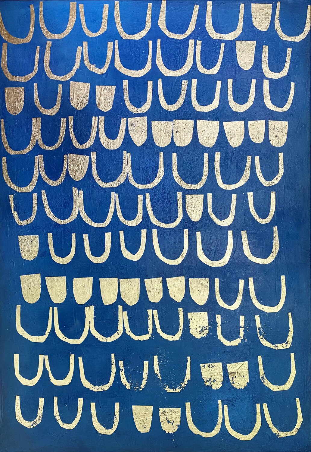 Golden surf in blue I Helena König Original painting for sale