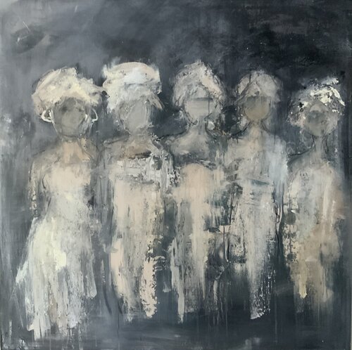 5 Women by Hennie Van De Lande, Painting for Sale on Select