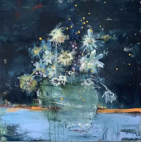 Nightflowers 3 by Hennie Van De Lande, Painting for Sale on Select