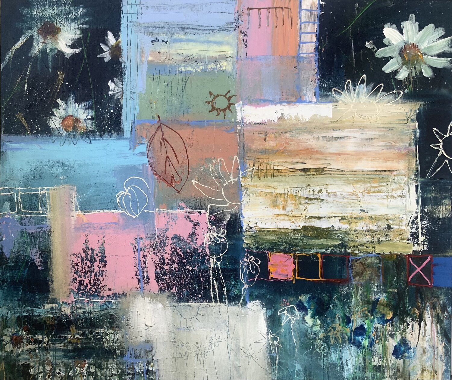 Between flowers Hennie Van De Lande Original painting for sale