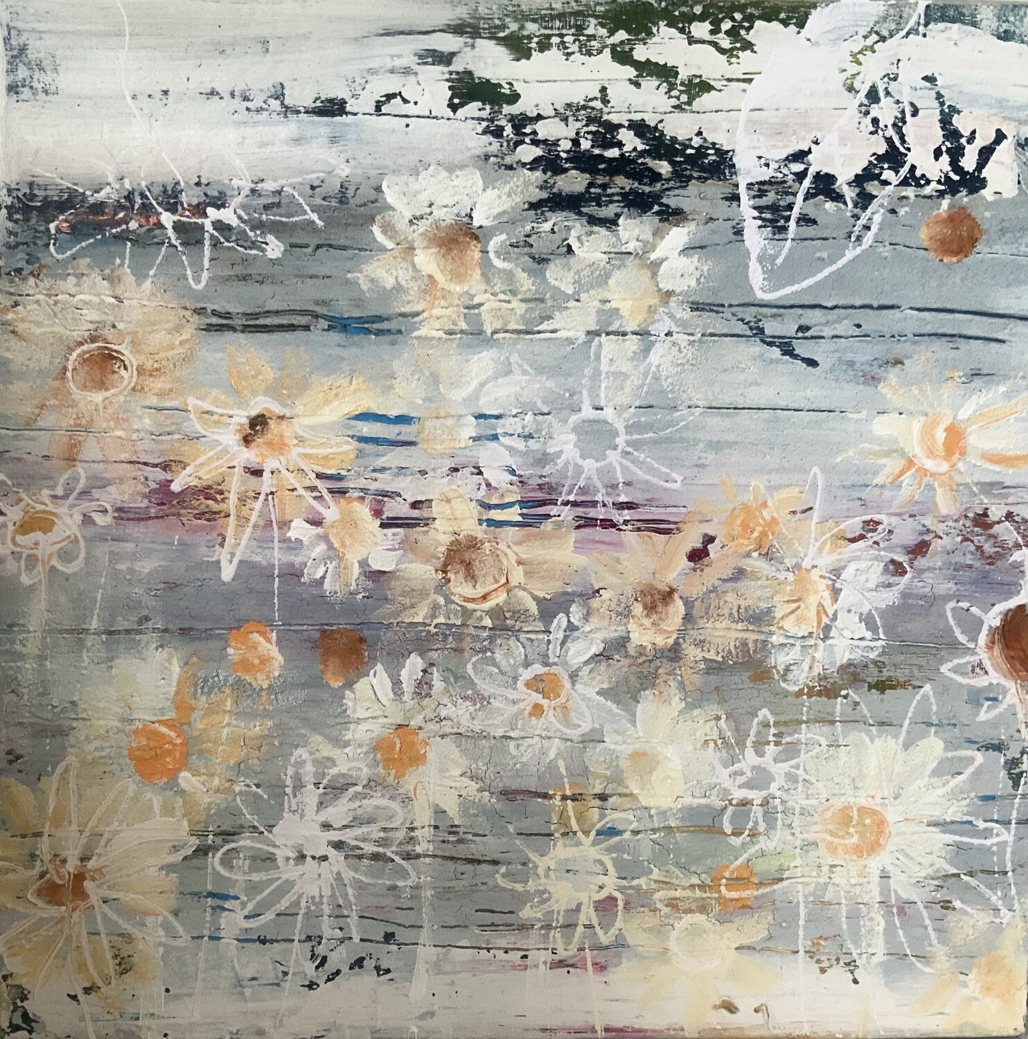 Flowerpeace Hennie Van De Lande Original painting for sale