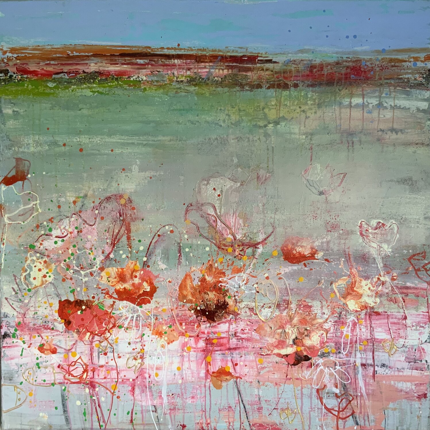 Poppies Hennie Van De Lande Original painting for sale