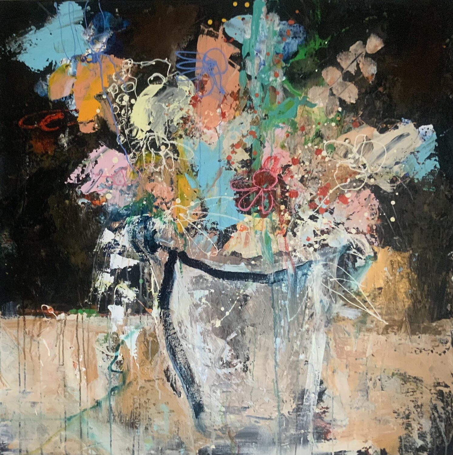 Bonjour 2 Hennie Van De Lande Original painting for sale