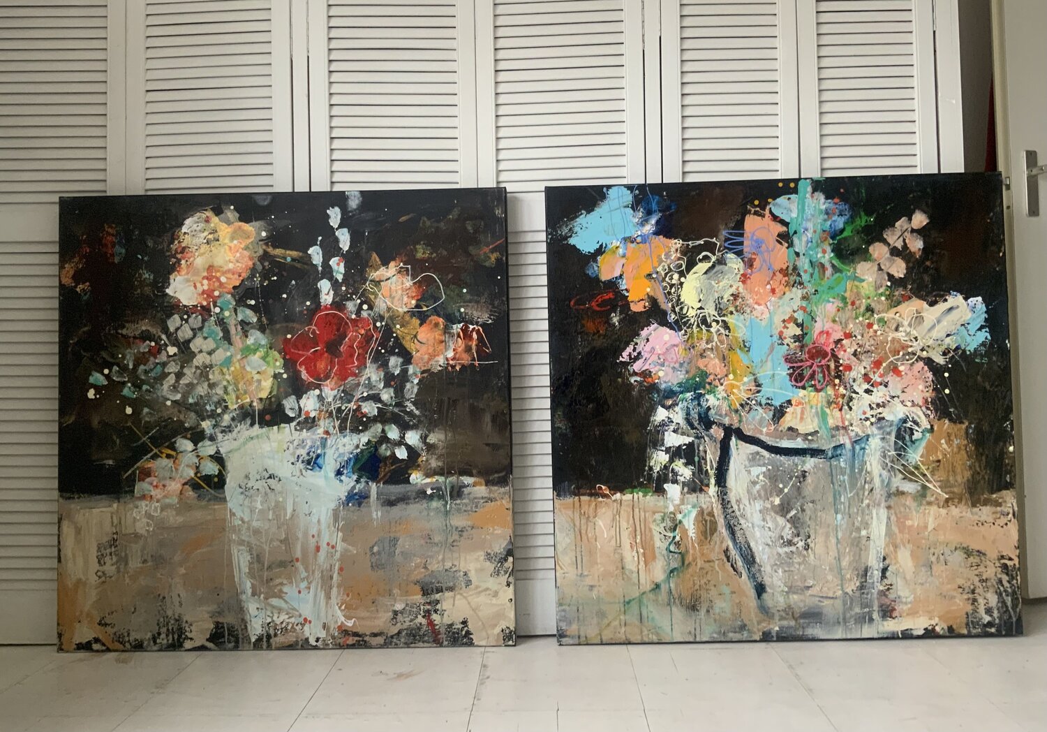 Bonjour 1 en 2 Hennie Van De Lande Original painting for sale