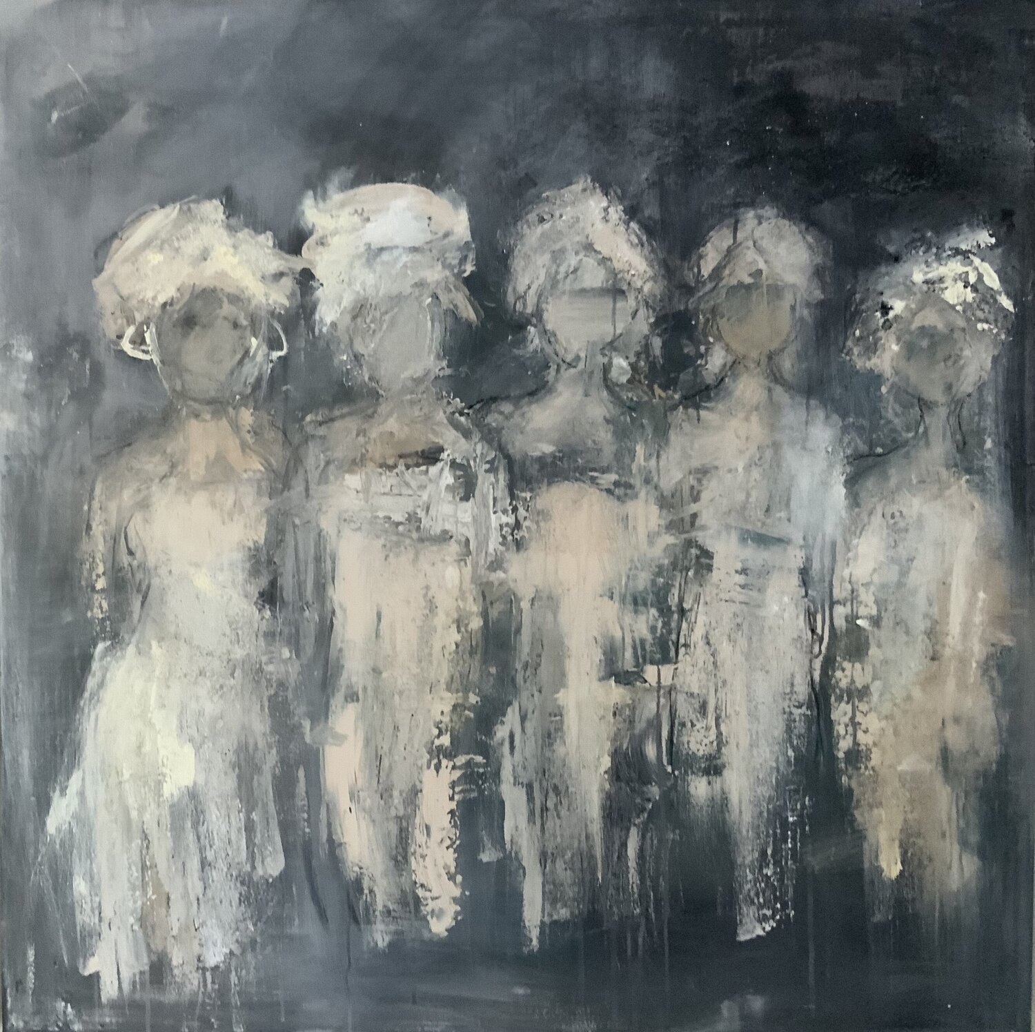 5 Women Hennie Van De Lande Original painting for sale