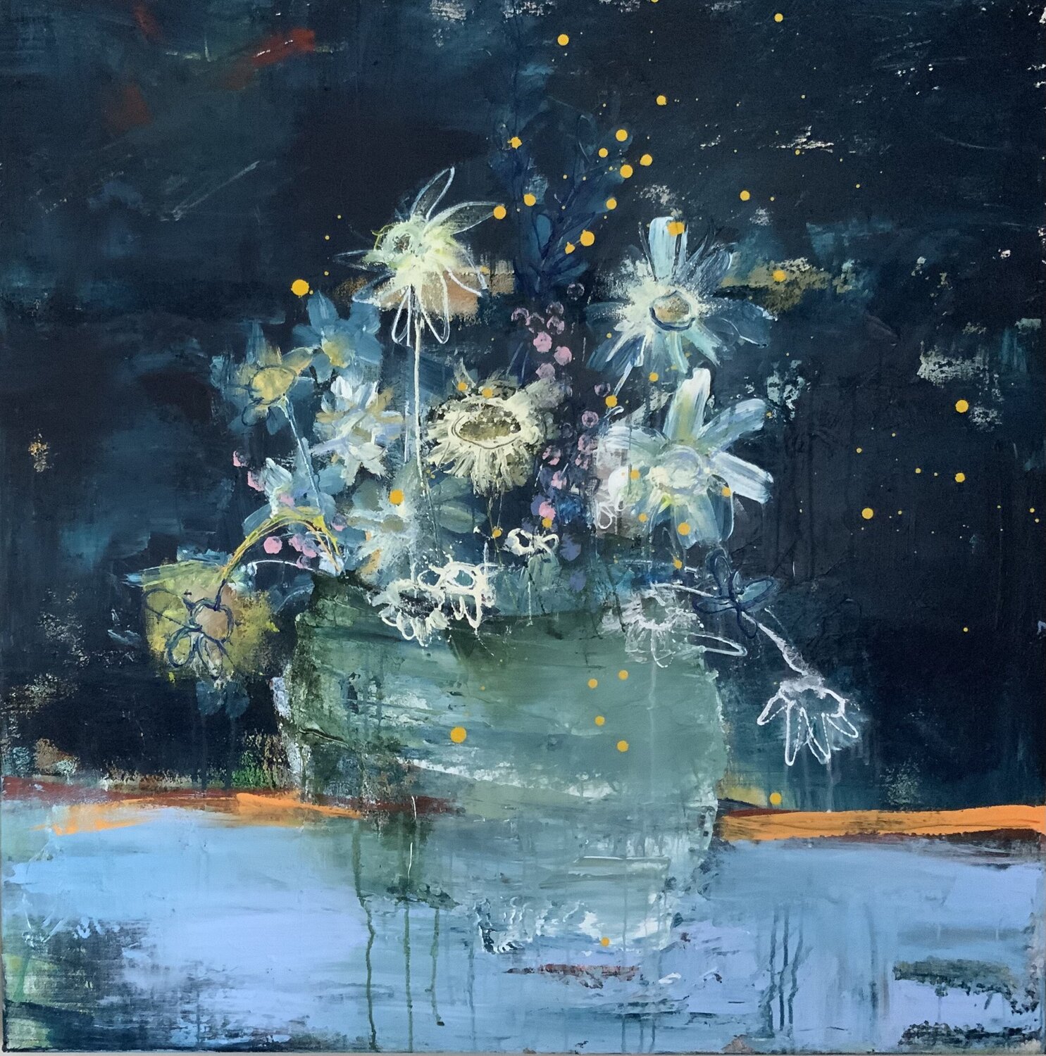 Nightflowers 3 Hennie Van De Lande Original painting for sale