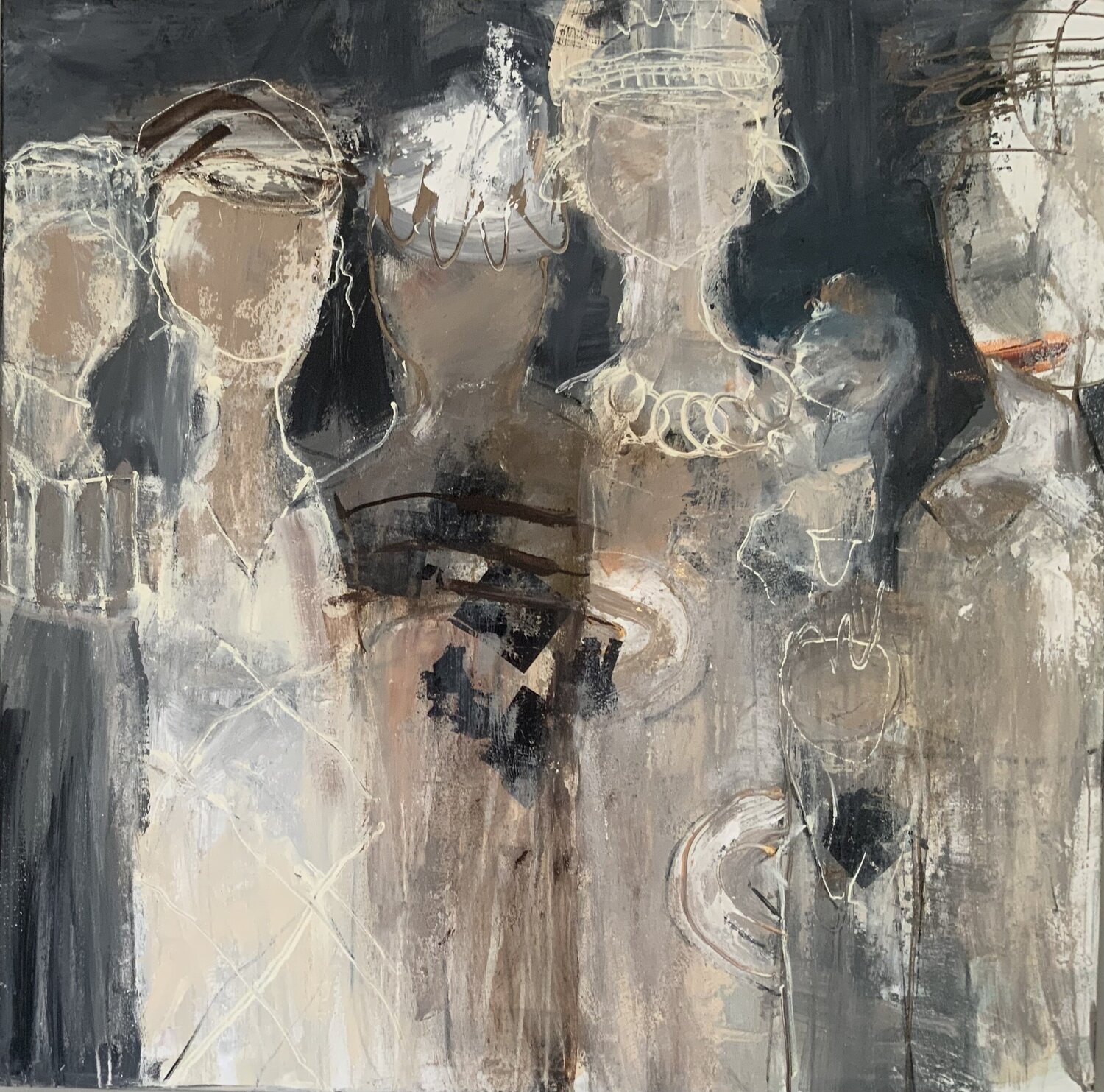 Family 3 Hennie Van De Lande Original painting for sale