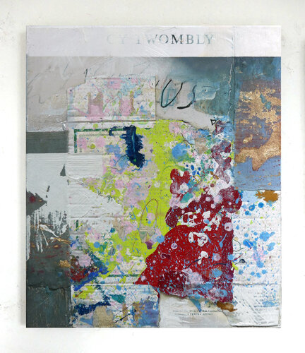Overpainted Readymade (Twombly Ad #1) by Peter Vahlefeld, Painting for Sale on Select