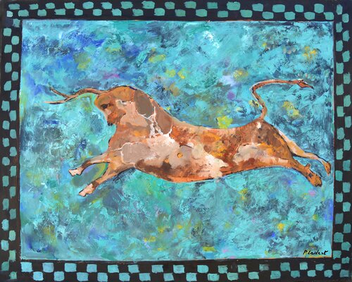The bull of Knossos by Pol Ledent, Painting for Sale on Select