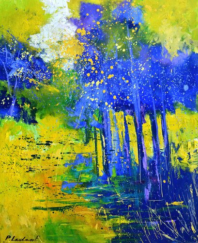 Yellow and purple pond by Pol Ledent, Painting for Sale on Select