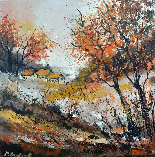 Colourful trees in autumn by Pol Ledent, Painting for Sale on Select
