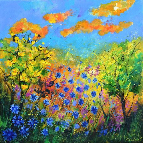 Wild summer flowers 7726 by Pol Ledent, Painting for Sale on Select