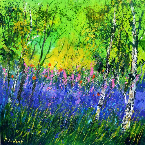 Foxgloves in a clearance by Pol Ledent, Painting for Sale on Select
